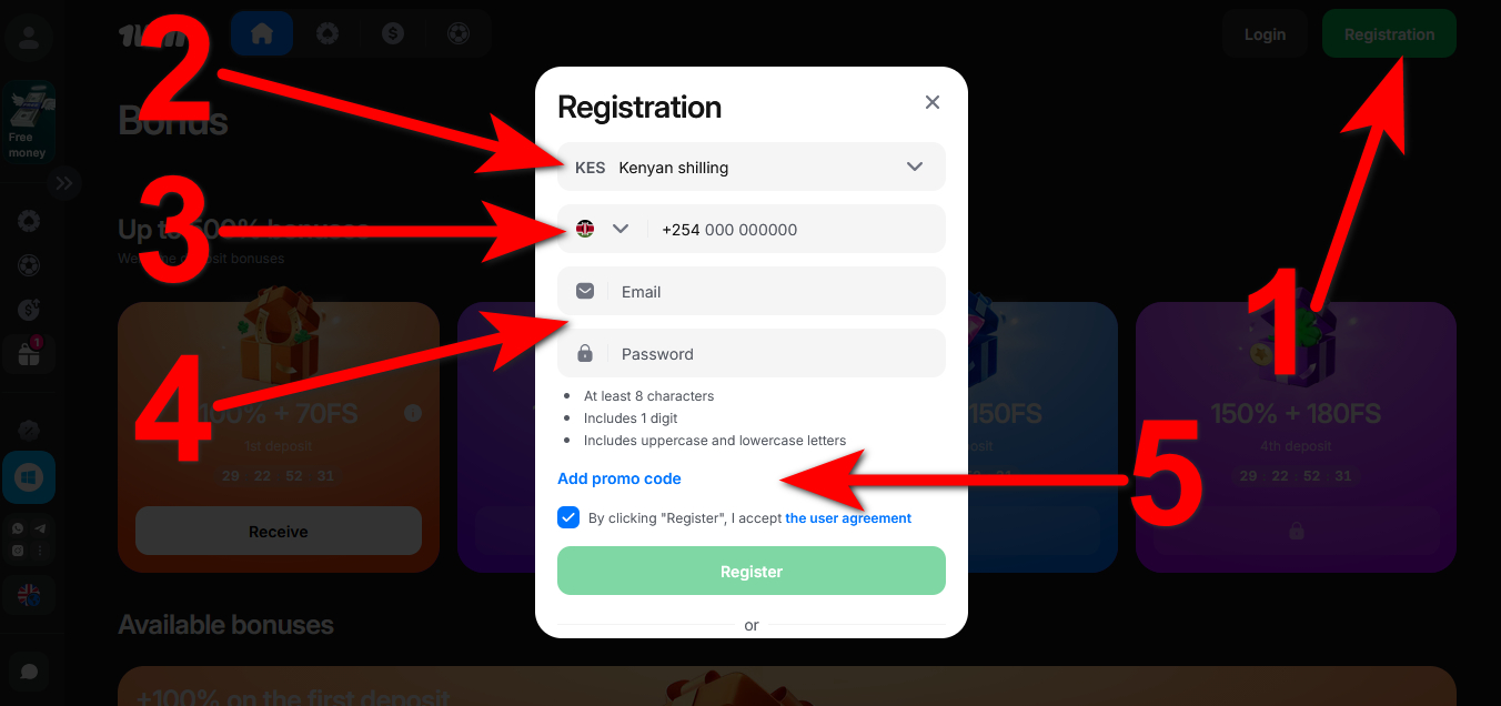 Guide to registration at 1Win