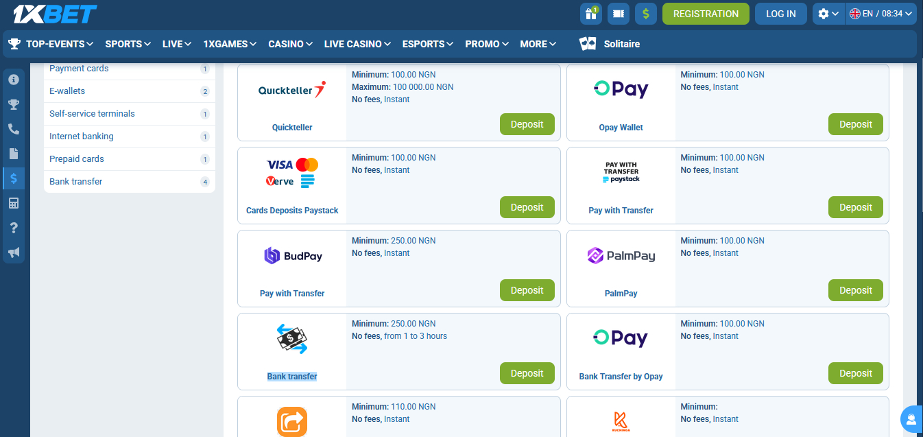How to Dep and Withdraw at 1xbet