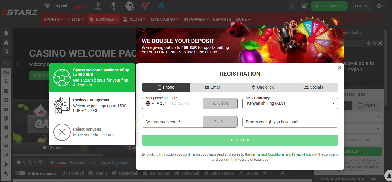 How to registration at 888starz