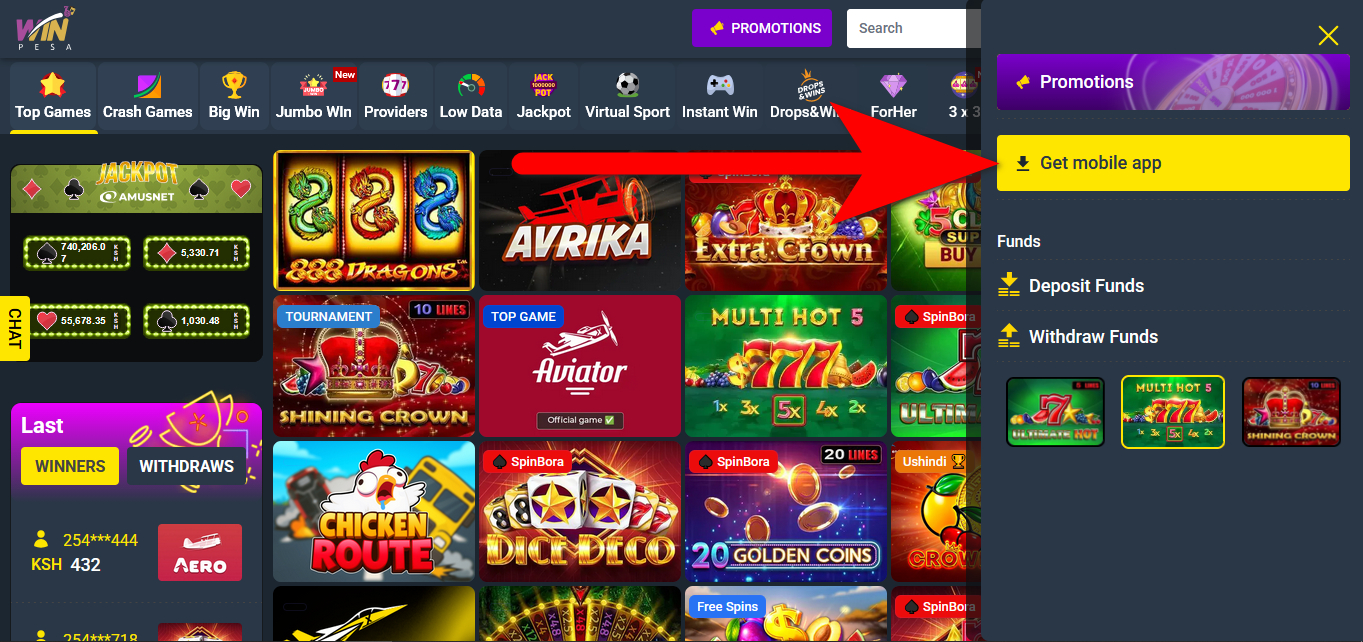 How to download Winpesa APK